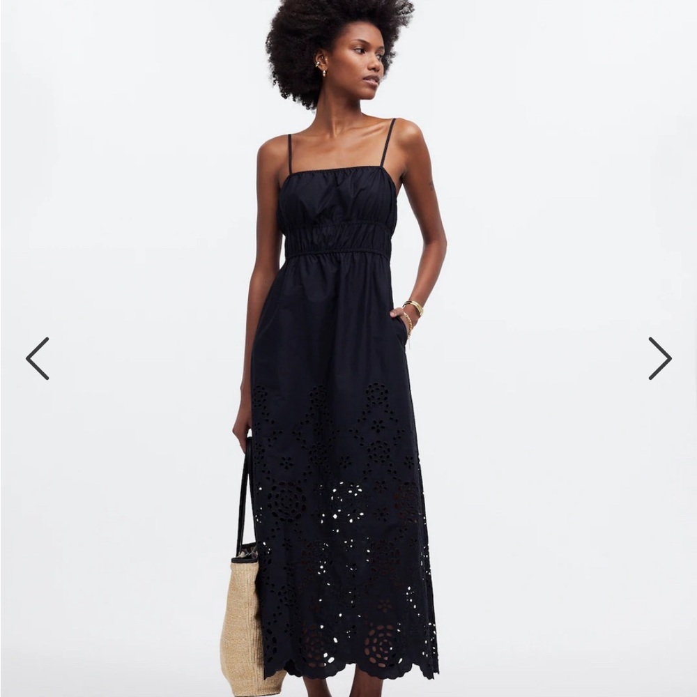 Madewell Black Eyelet Midi Dress